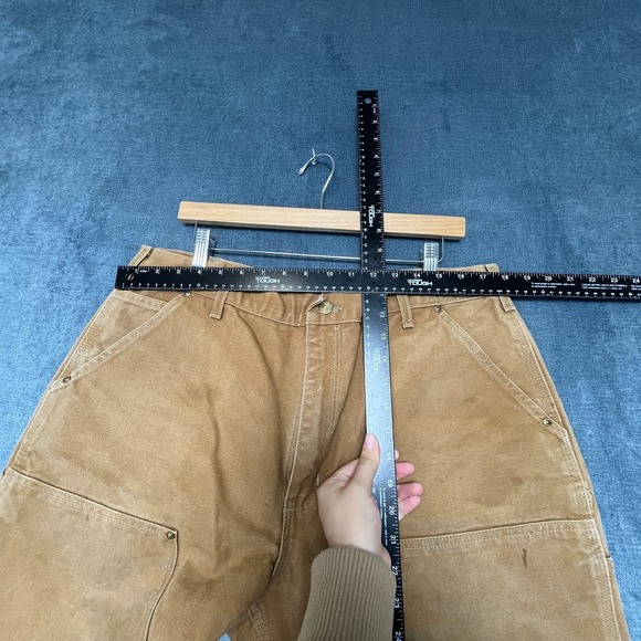 VTG USA Made Double Knee Carhartt Pants Mens 38x30 Brown Straight Leg - Picture 15 of 16